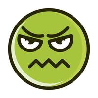 frowning funny smiley emoticon face expression line and fill icon vector