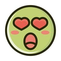 love funny smiley emoticon face expression line and fill icon vector