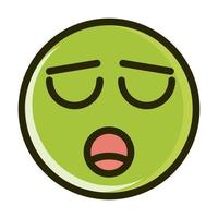 hushed funny smiley emoticon face expression line and fill icon vector