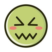 confounded funny smiley emoticon face expression line and fill icon vector