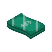 compras en línea, billetes, dinero, moneda, isométrico, aislado, icono vector