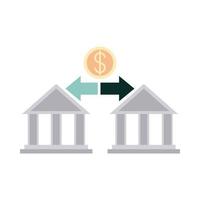 banca móvil bancos transferencia financiera dinero negocio icono de estilo plano