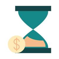 mobile banking business time clock money flat style icon vector