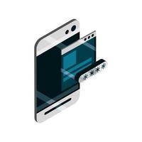 smartphone website password device gadget technology isometric isolated icon vector