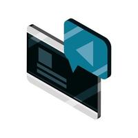 tablet video player device gadget technology isometric isolated icon vector