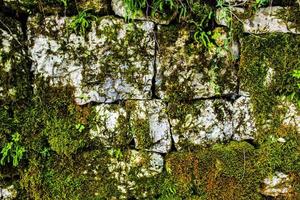 Mossy stone wall photo
