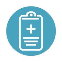 report medical clipboard medical and health care block style icon vector