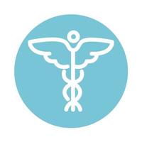 caduceus medical symbol health care block style icon