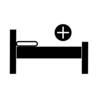 coronavirus covid 19 hospital bed medical equipment health pictogram silhouette style icon vector