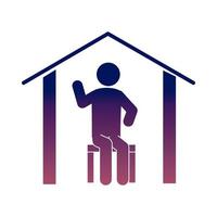 coronavirus covid 19 stay at home quarantine prevention health pictogram gradient style icon vector