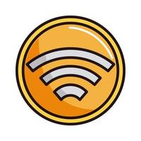 Internet wifi conectado compras o pago línea de banca móvil e ícono de relleno vector