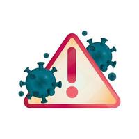 señal de advertencia pandemia detener coronavirus covid 19 vector