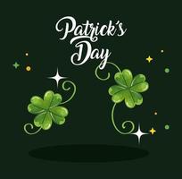 saint patricks day with clovers vector