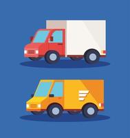 conjunto de vehículos de servicio logístico de entrega. vector
