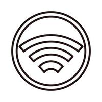 internet wifi connected shopping or payment mobile banking line style icon vector