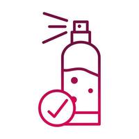 alcohol cleaning product prevent spread of covid19 gradient icon vector