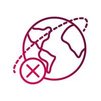 not travel around world prevent spread of covid19 gradient icon vector