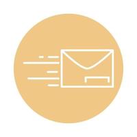 correo rápido dirección de sobre icono de estilo de bloque de entrega postal vector