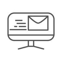 correo electrónico de computadora envío rápido icono de estilo de línea de entrega relacionada vector