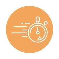 stopwatch speed cargo shipping related delivery block style icon vector