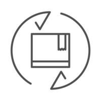 servicio de caja de cartón envío de carga relacionada con el icono de estilo de línea vector