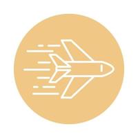fast plane transport cargo shipping related delivery block style icon vector
