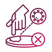 avoid infected surfaces prevent spread of covid19 gradient icon vector