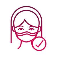 wearing protective mask medical prevent spread of covid19 gradient icon vector