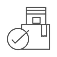 checking stack cardboard boxes cargo shipping related delivery line style icon vector