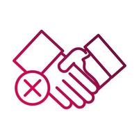 avoid handshake sick people prevent spread of covid19 gradient icon vector