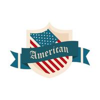 happy independence day american flag shield event patriotism flat style icon