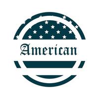 feliz día de la independencia bandera americana letras diseño nacional silueta estilo icono vector