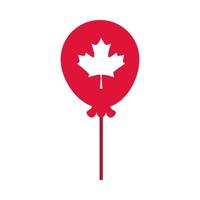 canada day balloon with maple leaf decoration flat style icon vector