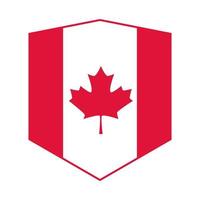 día de canadá bandera canadiense emblema de escudo de hoja de arce icono de estilo plano