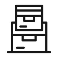 delivery cargo service logistic cardboard boxes stacked line style icon vector