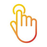 hand touching button internet web technology interface gradient style icon vector