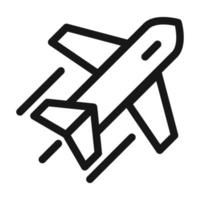 flying airplane transport commercial line style icon vector