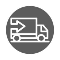 delivery cargo service logistic truck transport block style icon vector