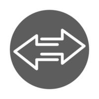 two arrows pointing in different directions block style icon vector