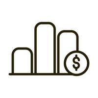 report chart diagram money financial business stock market line style icon vector