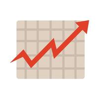 gráfico de estadísticas flecha subiendo el aumento de los precios de los alimentos icono de estilo plano vector