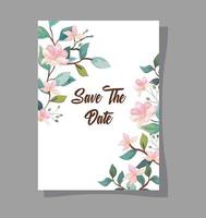 invitation card with flowers decoration vector