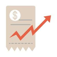 recuento de mercado flecha creciente aumento de los precios de los alimentos icono de estilo plano vector