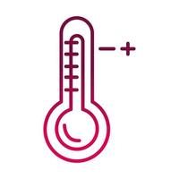 termómetro temperatura caliente fiebre prevenir la propagación del icono de gradiente covid19 vector