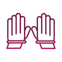 Las manos con guantes protegen la propagación del icono de gradiente covid19 vector