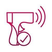 checking temperature prevent spread of covid19 gradient icon vector