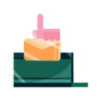 online activities laptop computer send email message flat style icon vector