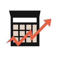 calculator chart up arrow market rising food prices flat style icon vector