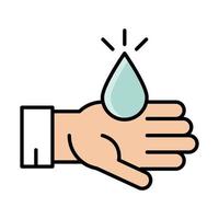 fast hand with water eid mubarak islamic religious celebration line and fill icon vector