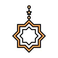 ornament eid mubarak islamic religious celebration line and fill icon vector